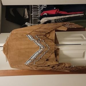 Spell Hendrix Tassel Jacket in Tan